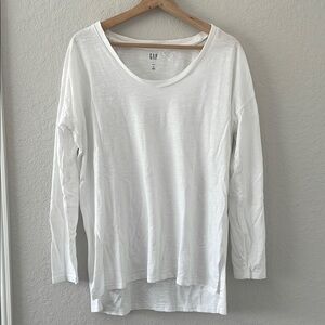 GAP White Relaxed Long Sleeve Tunic Tee Sz: S